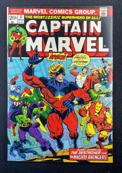 Captain Marvel (1968) #31 NM (9.4) Jim Starlin Drax Thanos Controller Starfox