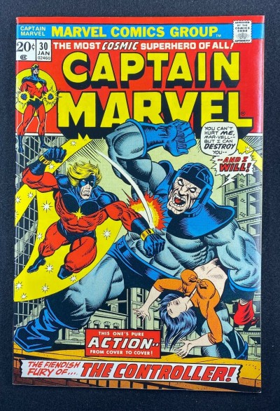 Captain Marvel (1968) #30 NM (9.4) Jim Starlin Drax Thanos Controller Iron Man