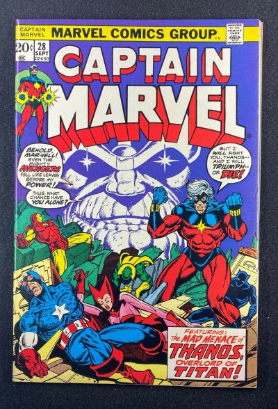 Captain Marvel (1968) #28 VF (8.0) Jim Starlin Drax & Thanos App Mark Jewelers
