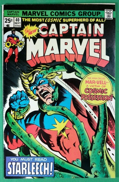 Captain Marvel (1968) #40 FN/VF (7.0) Watcher Rick Lones and Carol Danvers app 