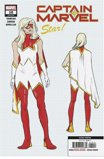 Captain Marvel (2019) #10 VF/NM-NM 2nd Printing Design Variant Star Appearance 