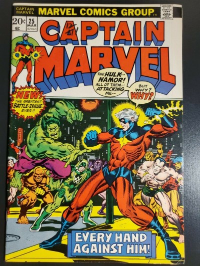 Captain Marvel #25 (1972) VF+ 8.5 2nd app Thanos (cameo) Avengers Jim Starlin |