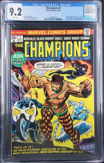 Champions #1 (1975) CGC 9.2 NM- WP Marvel 1st appearance Champions  4178986022 |