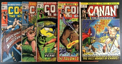 Conan (1970) #6 7 9 11 15 GD/VG (3.0) reader lot 5 comics total