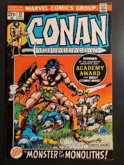 Conan The Barbarian #21 (1972) VF+ High grade black letterbox cover Barry Smith|