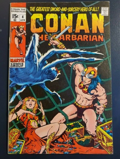 Conan the Barbarian #4 (1971) F/VF (7.0) Classic Barry Windsor Smith Art|
