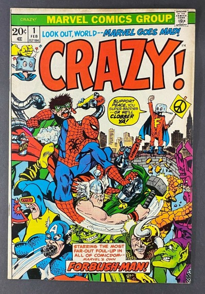 Crazy (1973) #1 FN/VF (7.0) Marie Severin Cover (Reprints Not Brand Echh #8)