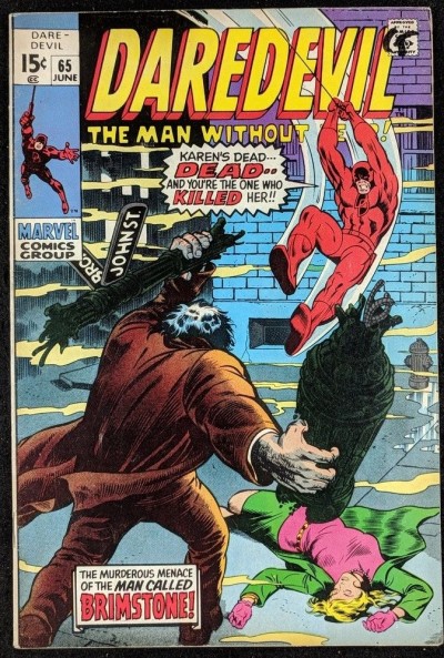 Daredevil (1964) #65 FN- (5.5)  vs Brimstone