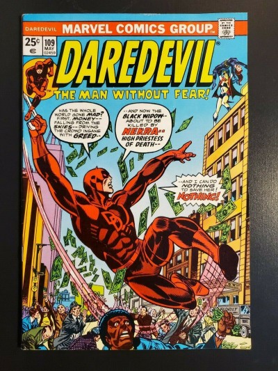Daredevil #109 (1973) F+ (6.5) Nekra, Black Widow appearance c2|