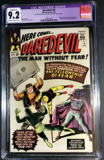 Daredevil (1964) #6 CGC APP 9.2 OW/W Pages 1st app Mr Fear (2069187002)