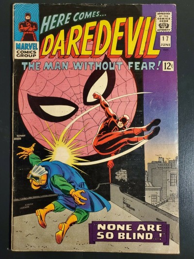 Daredevil #17 (1966) FN+ (6.5) early Spider-Man cross-over Stan Lee John Romita|