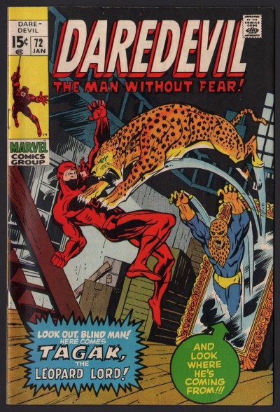 Daredevil (1964) #72 FN/VF (7.0) vs Tagak the Leopard Lord