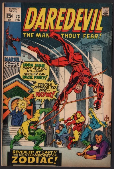 Daredevil (1964) #73 FN+ (6.5) with Nick Fury and Iron Man vs Zodiac