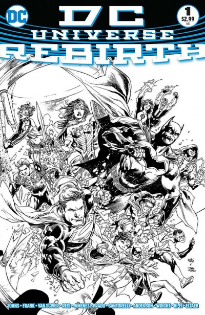 DC Universe Rebirth (2016) #1 VF/NM-NM 1:100 Ivan Reis Sketch Variant Cover