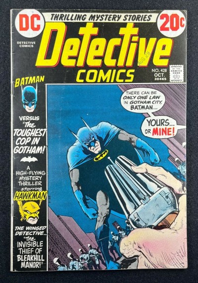 Detective Comics (1937) #428 FN- (5.5) Mike Kaluta Cover Hawkman