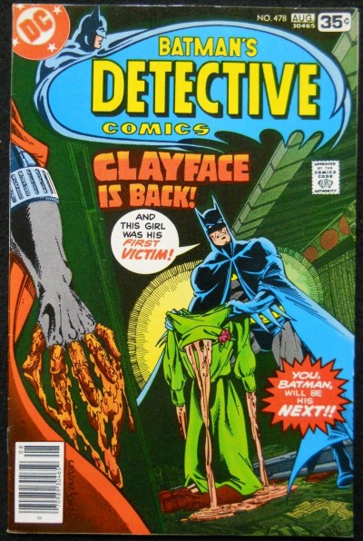 DETECTIVE COMICS #478 VF 1ST APPEARANCE 3RD CLAYFACE