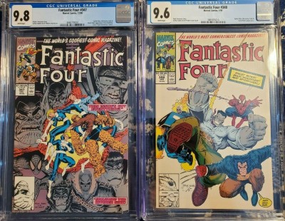 Fantastic Four lot #347, 348 (1990) CGC 9.8 9.6 WP FIRST APP NEW TEAM ART ADAMS|