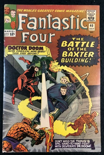 Fantastic Four (1961) #40 FN (6.0) Doctor Doom App Early Daredevil Cross Over