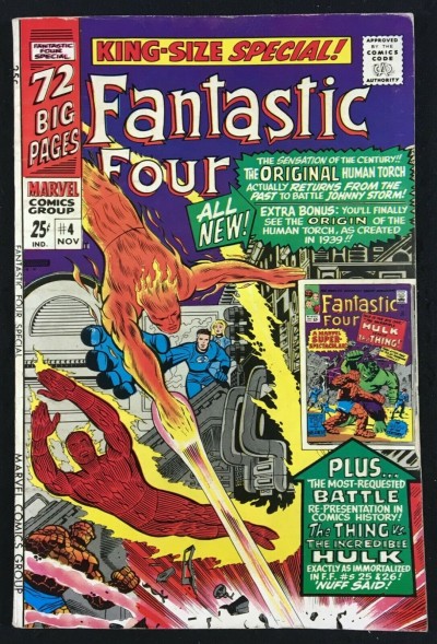 Fantastic Four Annual (1966) #4 FN+ (6.5) 1st SA app Golden Age Human Torch