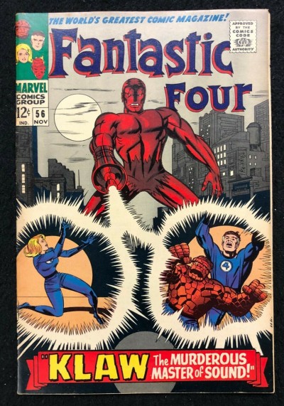 Fantastic Four (1961) #56 FN+ (6.5) Klaw Jack Kirby Cover & Art