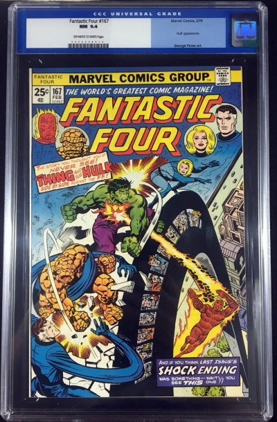 Fantastic Four (1961) #167 CGC 9.4 Hulk battle cover (0044548014)
