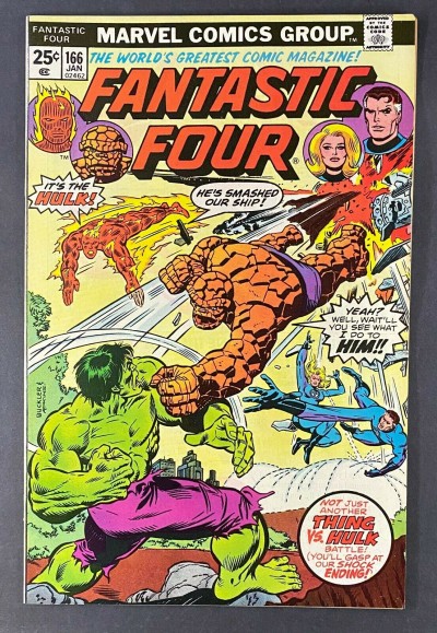Fantastic Four (1961) #166 VF/NM (9.0) Hulk Vs Thing Battle Rich Buckler Cover