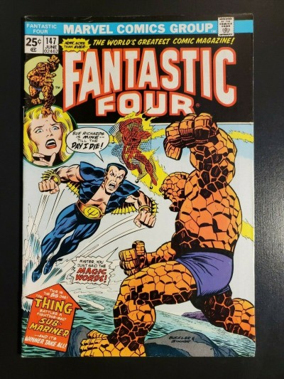 Fantastic Four #147 (1972) FVF 7.0 Thing vs. Sub-Mariner (new costume) cover|
