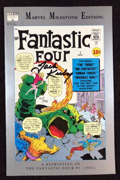 Fantastic Four (1991) #1 VF+ Milestone Edition signed by Jack Kirby with COA