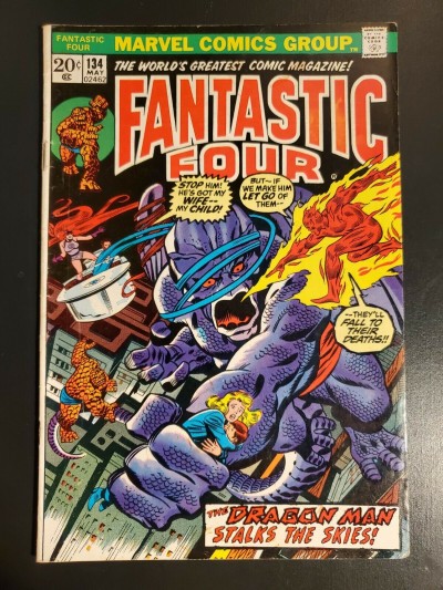 Fantastic Four 134 (1973) VG+ (4.5) Dragonman 1st full Gerry Conway issue|