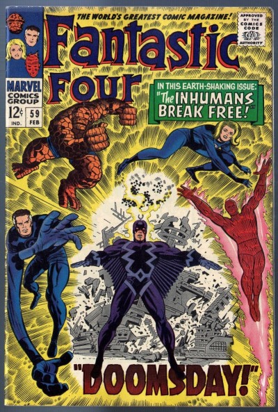 Fantastic Four (1961) #59 VF- vs Dr. Doom steals Silver Surfers powers part 3