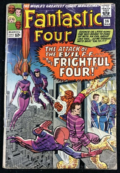 Fantastic Four (1961) #36 GD- (1.8) 1st app Medusa Stan Lee Jack Kirby