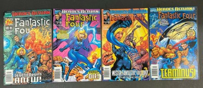 Fantastic Four (1998) #'s 1 2 3 4 VF (8.0) Newsstand Edition Lot Heroes Return