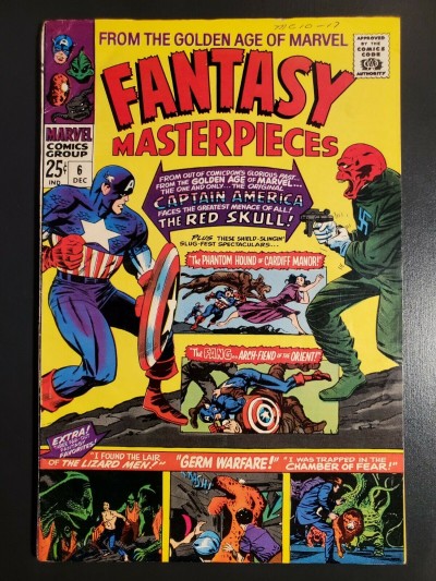 Fantasy Masterpieces #6 (1966) F+ (6.5) Kirby cover, reprints Captain America 7|