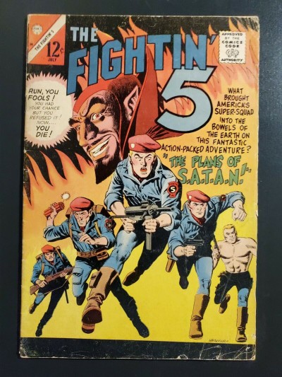 Fightin' Five #38-1966 G/VG 3.0 Fighting 5 / Plans of SATAN S.A.T.A.N. Charlton|