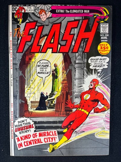 Flash (1959) #208 FN/VF (7.0) Neal Adams Cover Elongated Man Backup Story