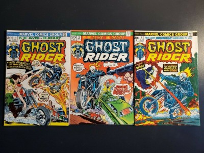 GHOST RIDER #3,4,5 (1973) F+ 6.5 F/VF 7.0 3rd full appearance of Son of Satan|