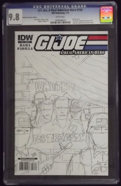 G.I. JOE #156 REGULAR & SKETCH VARIANT COVERS CGC GRADED 9.8 WHITE PAGES IDW