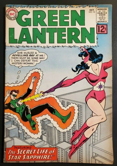 Green Lantern 16 (1962) VG+ (4.5) 1st Silver Age Star Sapphire |