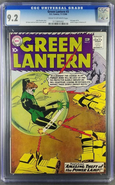 Green Lantern (1960) #3 CGC graded 9.2 highest census (0173895002)