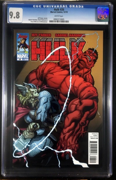 Hulk (2008) #26 CGC 9.8 Red Hulk vs Thor battle cover (0992213005)
