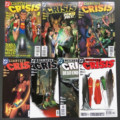 Identity Crisis (2004) #'s 1 2 3 4 5 6 7 Complete Michael Turner Cover Set