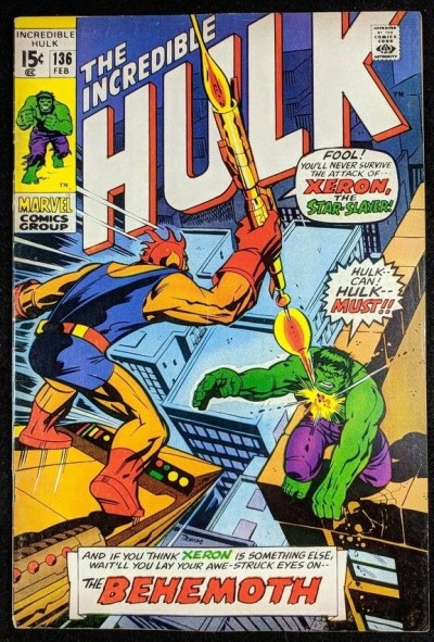 Incredible Hulk (1968) #136 FN+ (6.5) 1st app Xeron the Starslayer