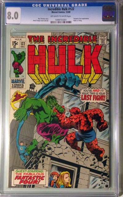 Incredible Hulk (1968) #122 CGC 8.0 Hulk vs Thing battle cover  (1099755001)