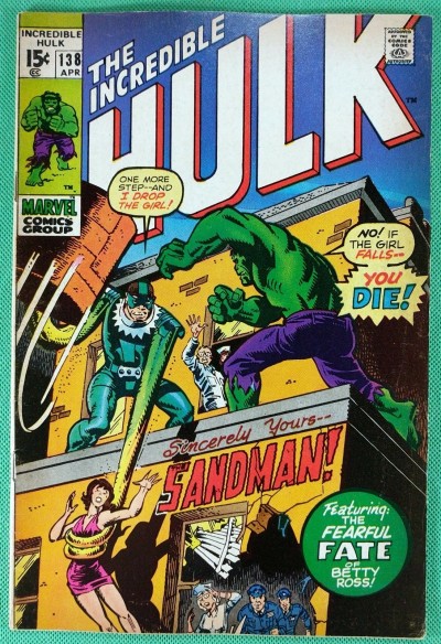 Incredible Hulk (1968) #138 FN+ (6.5) vs Sandman