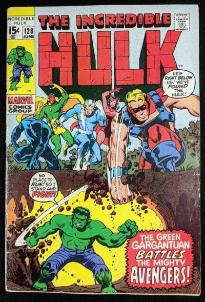 Incredible Hulk (1968) #128 VG+ (4.5) Avengers cover & app