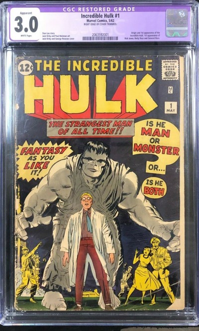 Incredible Hulk (1962) #1 CGC App 3.0 white pages origin & 1st app (2063592001)