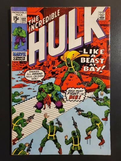 Incredible Hulk #132 (1970) F+ 6.5 Hydra appearance|