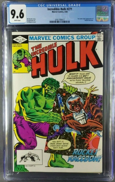 Incredible Hulk #271 (1982) CGC 9.6 NM+ White 1st Rocket Raccoon 3701793017 |