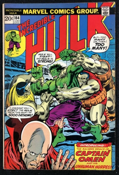 Incredible Hulk (1968) #164 FN+ (6.5) 1st app Captain Omen & Colonel Armbuster