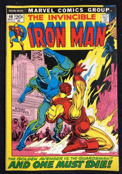 Iron Man (1968) #46 FN (6.0) vs Guardsman picture frame cover